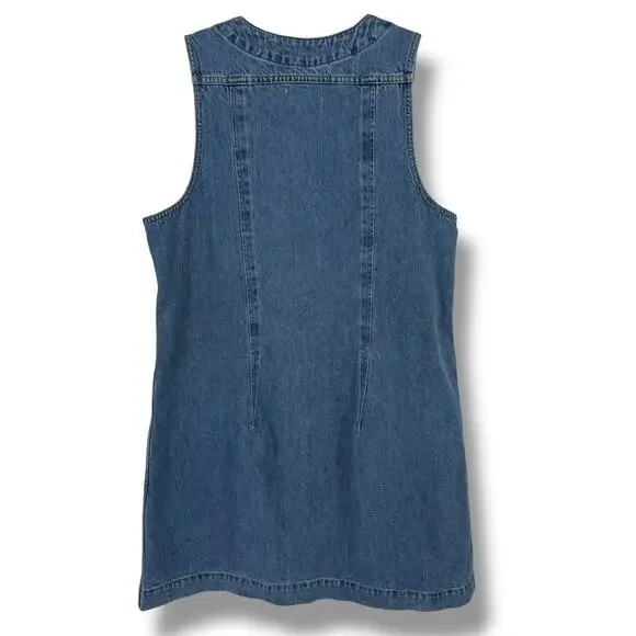 Frame Jeans Denim Jumper Trucker Pocket Dress Womens Sz XL Delaware - Picture 4 of 6